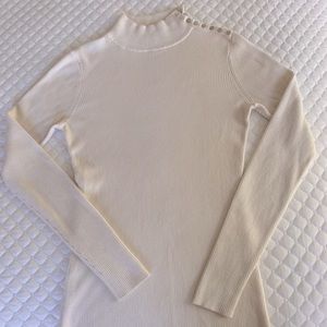 JMcLaughlin mock turtleneck with button detail